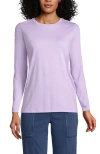 Lands' End Relaxed Supima Cotton Long Sleeve Crew Neck T-shirt In Lavender Cloud