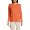 Lands' End Relaxed Supima Cotton Long Sleeve Crew Neck T-shirt In Light Ginger