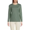 Lands' End Relaxed Supima Cotton Long Sleeve Crew Neck T-shirt In Lily Pad Green