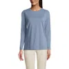 Lands' End Relaxed Supima Cotton Long Sleeve Crew Neck T-shirt In Pale Slate Blue