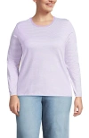 Lands' End Relaxed Supima Cotton Long Sleeve Crew Neck T-shirt In Purple