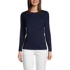 Lands' End Relaxed Supima Cotton Long Sleeve Crew Neck T-shirt In Radiant Navy