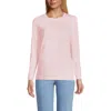 Lands' End Relaxed Supima Cotton Long Sleeve Crew Neck T-shirt In Simply Pink