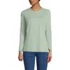 Lands' End Relaxed Supima Cotton Long Sleeve Crew Neck T-shirt In Washed Sage