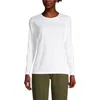 Lands' End Relaxed Supima Cotton Long Sleeve Crew Neck T-shirt In White