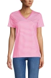 Lands' End Relaxed Supima Cotton V-neck T-shirt In Pink