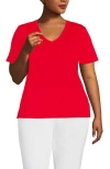 Lands' End Plus Size Relaxed Supima Cotton V-neck T-shirt