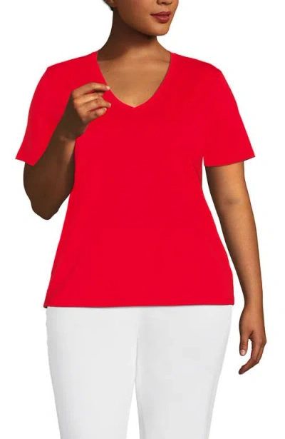 Lands' End Plus Size Relaxed Supima Cotton V-neck T-shirt