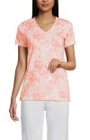 Lands' End Relaxed Supima Cotton V-neck T-shirt In Pink
