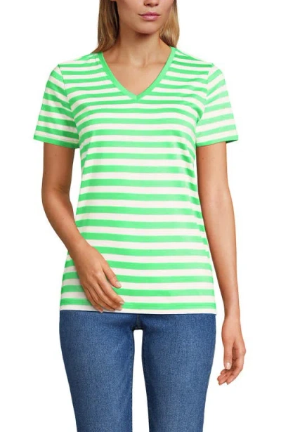 LANDS' END LANDS' END RELAXED SUPIMA COTTON V-NECK T-SHIRT