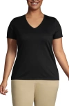 LANDS' END LANDS' END PLUS SIZE RELAXED SUPIMA COTTON V-NECK T-SHIRT