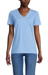 Lands' End Relaxed Supima Cotton V-neck T-shirt In Blue