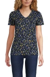 Lands' End Relaxed Supima Cotton V-neck T-shirt In Blue