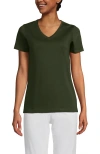 Lands' End Relaxed Supima Cotton V-neck T-shirt In Dark Cilantro Green