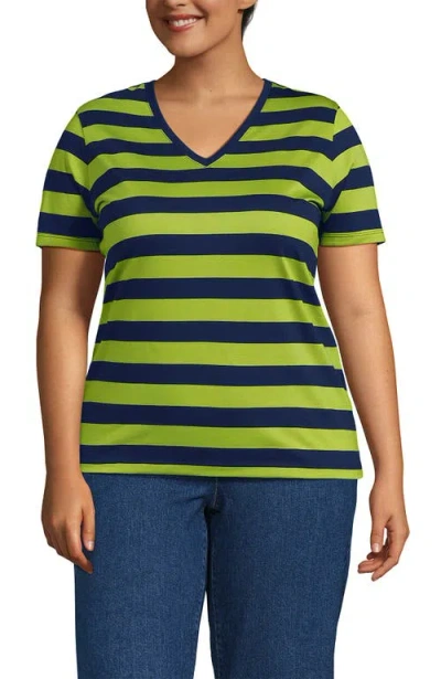 Lands' End Relaxed Supima Cotton V-neck T-shirt In Green