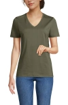Lands' End Relaxed Supima Cotton V-neck T-shirt In Green