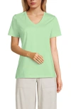 Lands' End Relaxed Supima Cotton V-neck T-shirt In Icy Mint Green