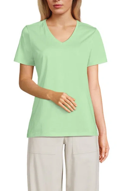 Lands' End Relaxed Supima Cotton V-neck T-shirt In Icy Mint Green