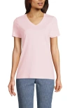 Lands' End Relaxed Supima Cotton V-neck T-shirt In Simply Pink