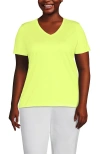 Lands' End Plus Size Relaxed Supima Cotton V-neck T-shirt In Soft Limoncello Yellow