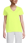 Lands' End Relaxed Supima Cotton V-neck T-shirt In Soft Limoncello Yellow