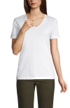 Lands' End Relaxed Supima Cotton V-neck T-shirt In White