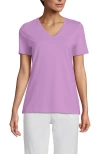 Lands' End Relaxed Supima Cotton V-neck T-shirt In Wild Lilac