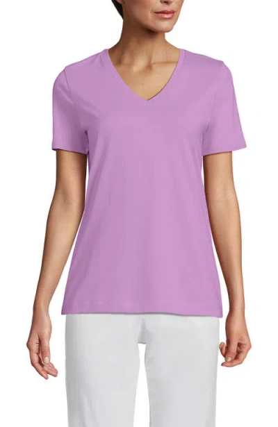 Lands' End Relaxed Supima Cotton V-neck T-shirt In Wild Lilac