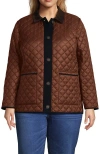 Lands' End Reversible Barn Quilted Jacket In Black/rustic Brown