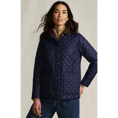 Lands' End Reversible Barn Quilted Jacket In Blue