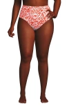 Lands' End Ribbed Smoothing High Waisted Bikini Bottoms