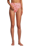 Lands' End Ribbed Smoothing High Waisted Bikini Bottoms In Multi