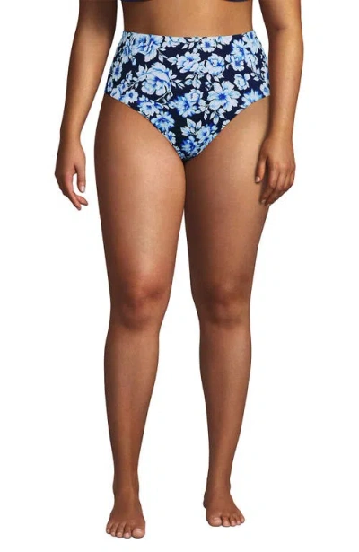 Lands' End Ribbed Smoothing High Waisted Bikini Bottoms