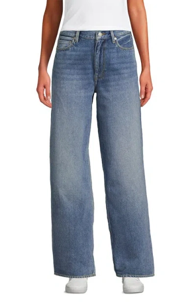 Lands' End Rigid Denim Mid Rise Baggy Jeans In Blue