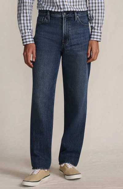 Lands' End Rigid Relaxed Tapered Jean In Blue
