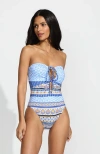 Lands' End Ruched Multi-way V-neck Halter High Leg One Piece Swimsuit