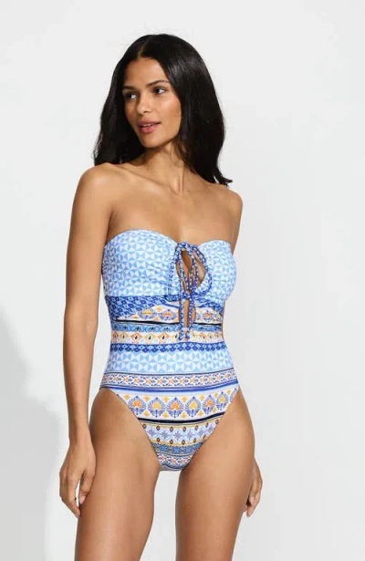 Lands' End Ruched Multi-way V-neck Halter High Leg One Piece Swimsuit