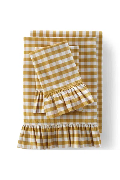 Lands' End Ruffle Bed Sheet Set In Brown