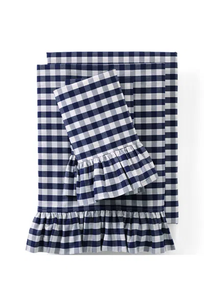 Lands' End Ruffle Bed Sheet Set In Blue
