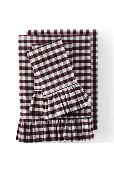 Lands' End Ruffle Bed Sheet Set In Brown