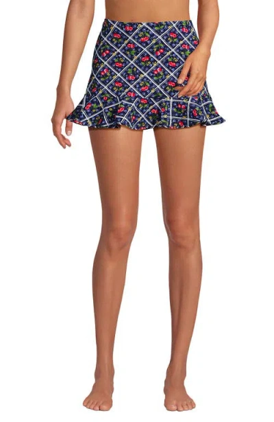 Lands' End Ruffle Hem Mini Swim Skirt In Multi