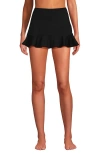 Lands' End Ruffle Hem Mini Swim Skirt In Black
