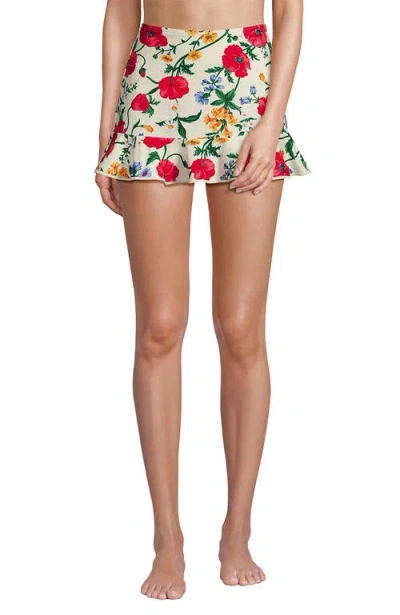 Lands' End Ruffle Hem Mini Swim Skirt In Multi