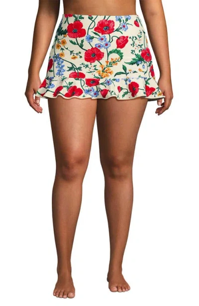Lands' End Ruffle Hem Mini Swim Skirt In Multi