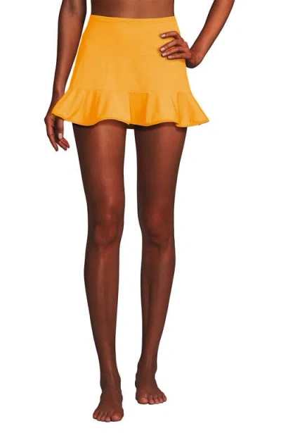 Lands' End Ruffle Hem Mini Swim Skirt In Sweet Mango