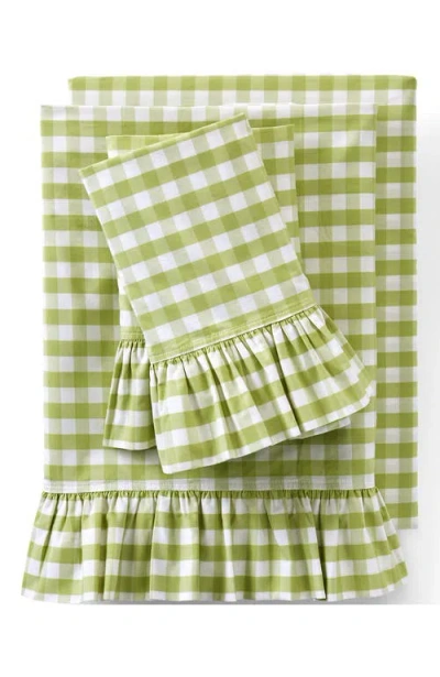 Lands' End Ruffle Pillowcases In Green