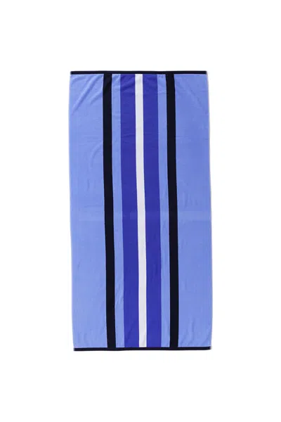 Lands' End Rugby Stripe Beach Towel In Blue