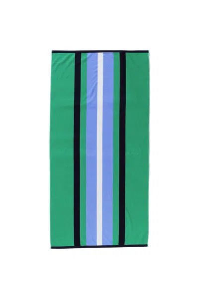 Lands' End Rugby Stripe Beach Towel In Green