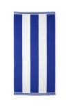 Lands' End Rugby Stripe Reversible Beach Towel In Amparo Blue White Stripe
