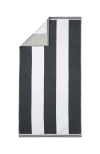 Lands' End Rugby Stripe Reversible Beach Towel In Warm Graphite Stripe